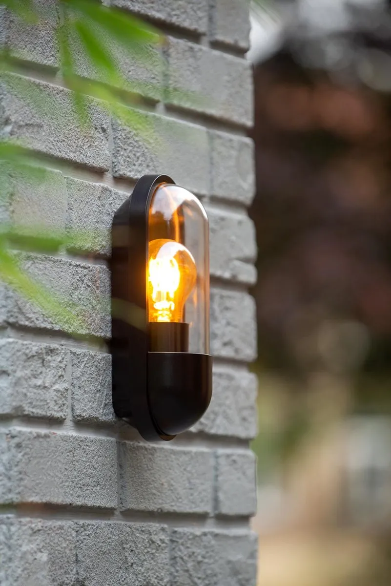 Lucide Capsule Wandlamp E27 IP54 - Zwart