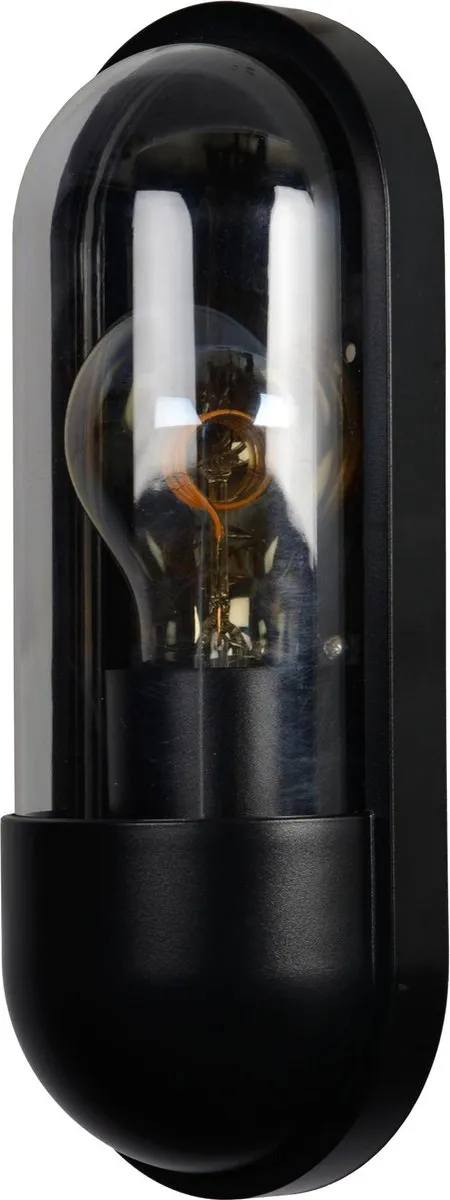 Lucide Capsule Wandlamp E27 IP54 - Zwart