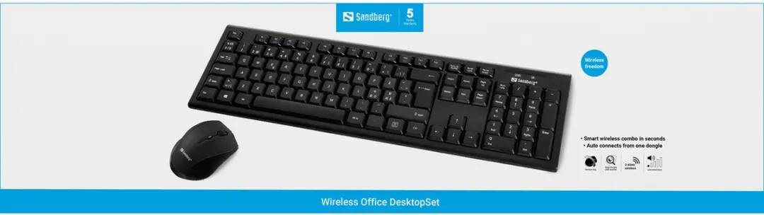 Sandberg Wireless Office DesktopSet Nor 631-20 - Zwart
