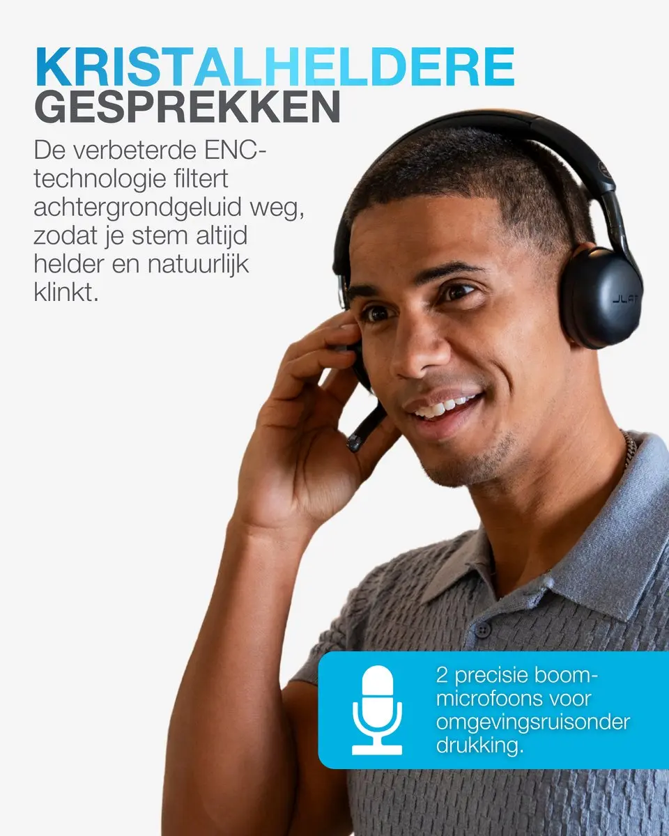 JLab Go Work 3 Headset - Noise Cancelling - 70u - Zwart