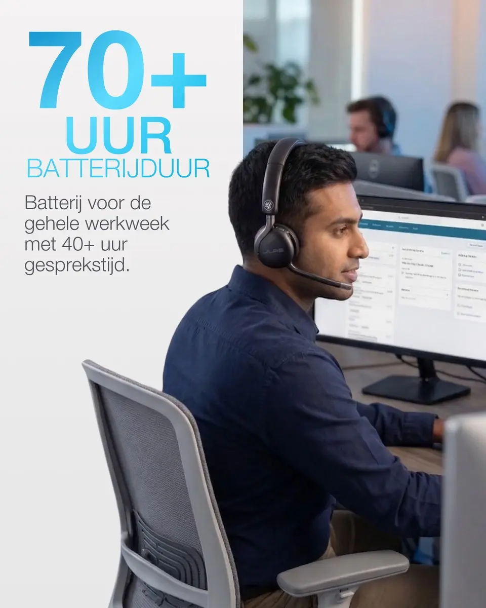 JLab Go Work 3 Headset - Noise Cancelling - 70u - Zwart