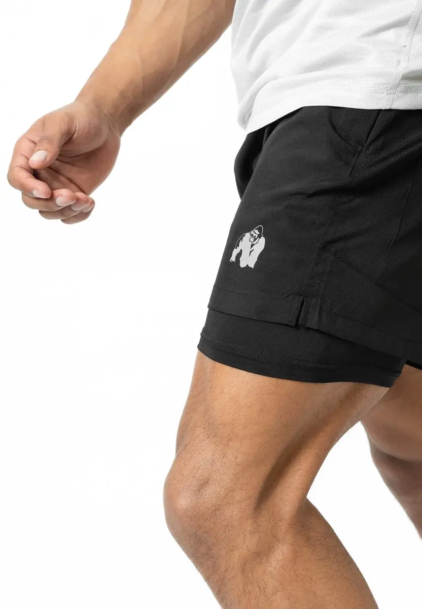 Gorilla Wear Lowell 2-in-1 Shorts S - Zwart