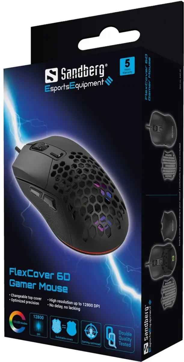 Sandberg 640-28 Gaming Muis Ambidextrous - 12800 DPI - Zwart - afbeelding 6 van 6