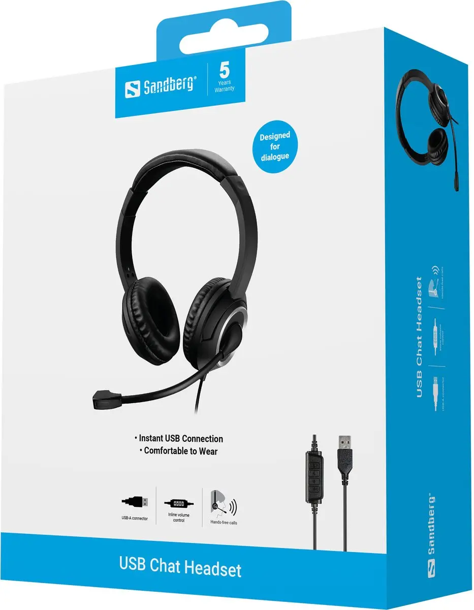 Sandberg 126-16 USB Chat Headset - Zwart - afbeelding 6 van 6