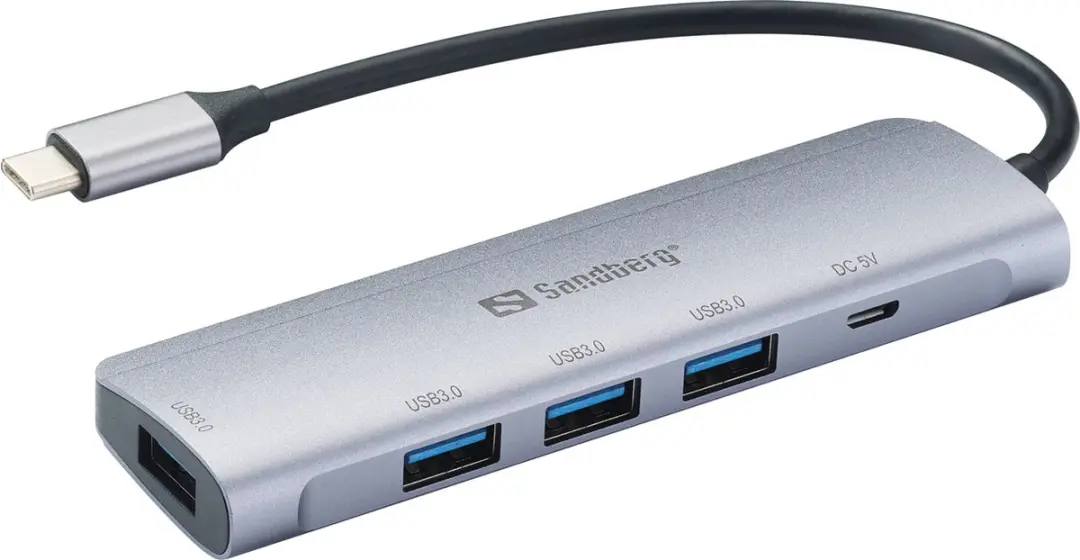 Sandberg 336-20 USB-C naar 4x USB 3.0 Hub - Zilver