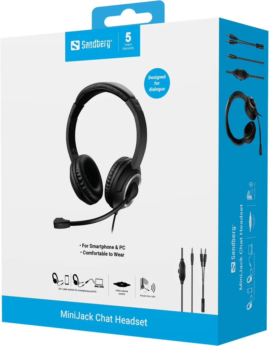 Sandberg 126-15 MiniJack Headset - Zwart