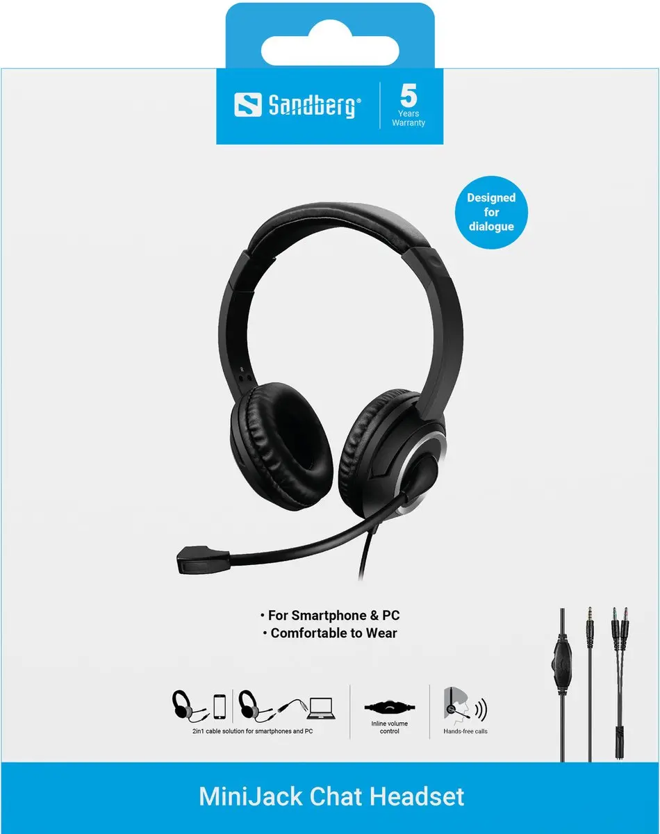 Sandberg 126-15 MiniJack Headset - Zwart