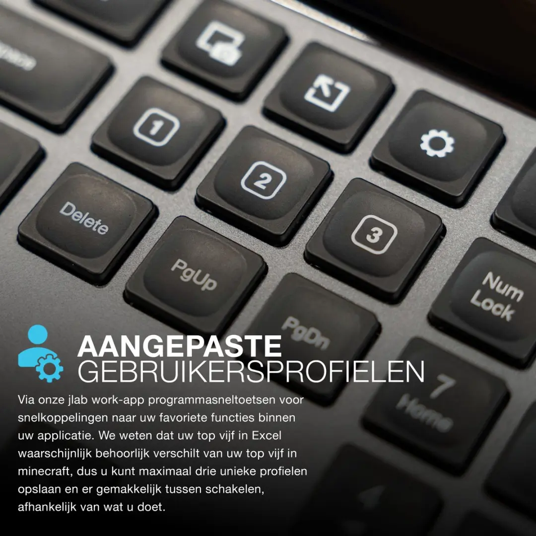 JLab Epic KEPICKEYRBLK4 Draadloos Toetsenbord - Zwart - afbeelding 6 van 6