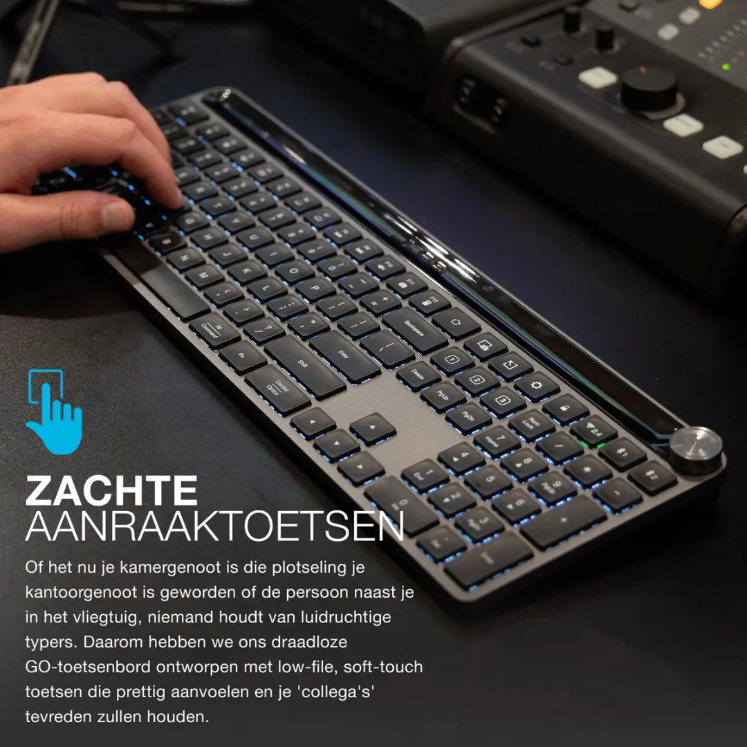 JLab Epic KEPICKEYRBLK4 Draadloos Toetsenbord - Zwart