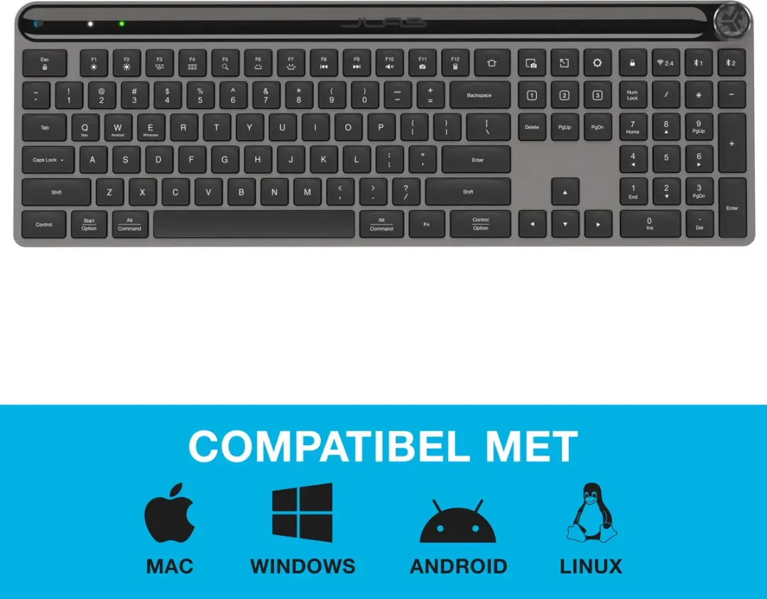 JLab Epic KEPICKEYRBLK4 Draadloos Toetsenbord - Zwart
