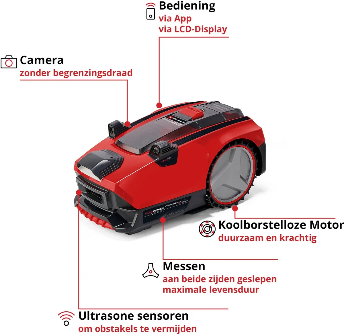 Einhell FREELEXO CAM PLUS 600 Accu Robotmaaier - 18V - 600m² - Camera