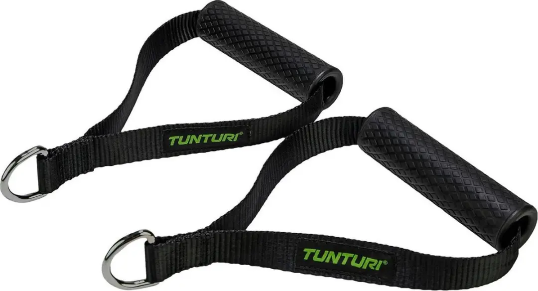 Tunturi Strap Handle met D-ring - Per paar - Zwart