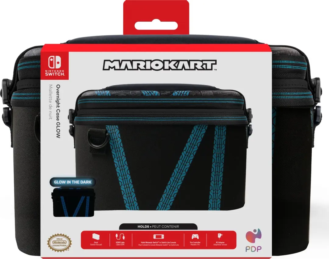 PDP Gaming Overnight Case Mario Kart Drift Glow - Nintendo Switch - afbeelding 6 van 6