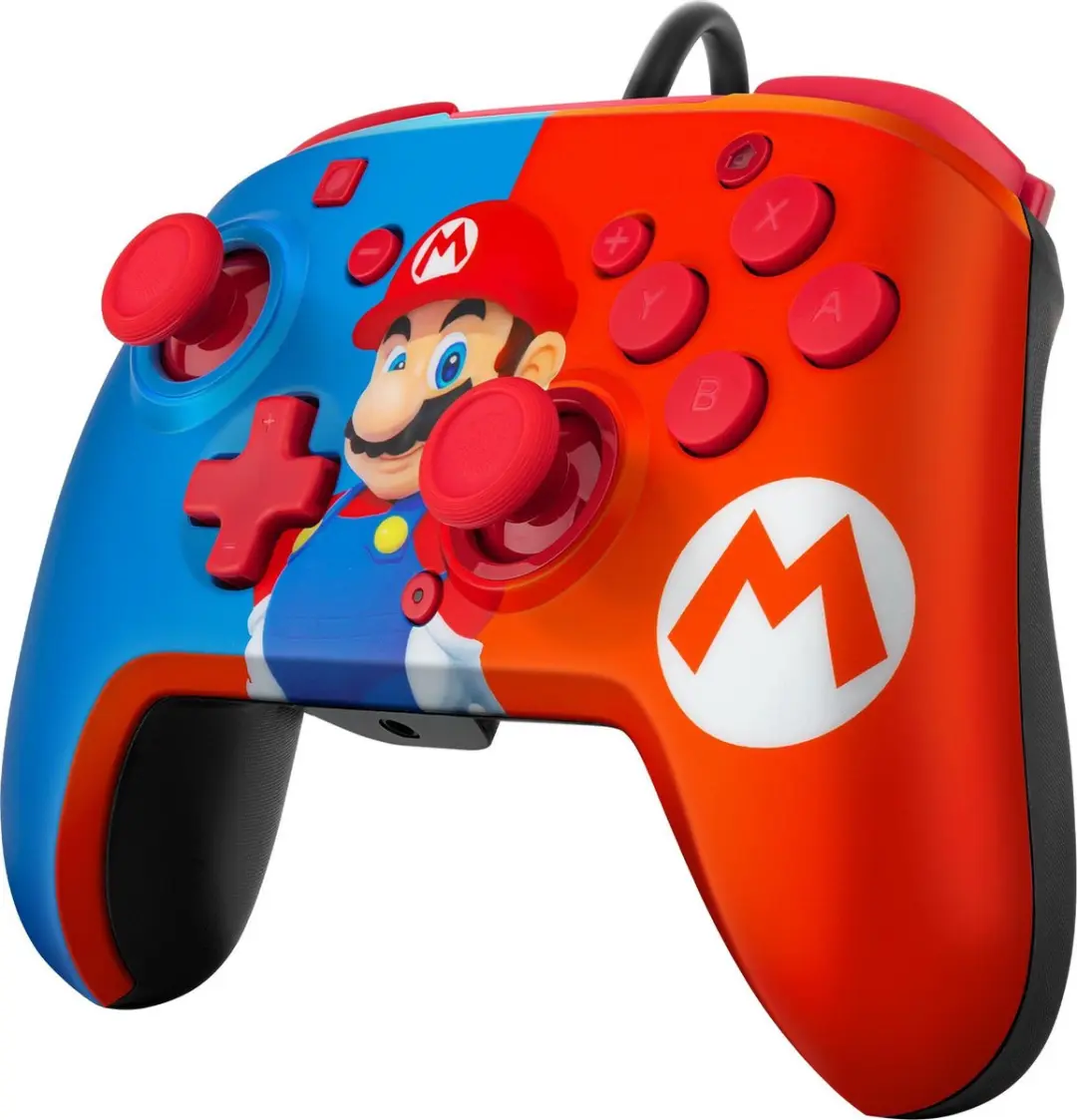 PDP Faceoff Deluxe+ Controller Nintendo Switch - Mario - Rood/Blauw