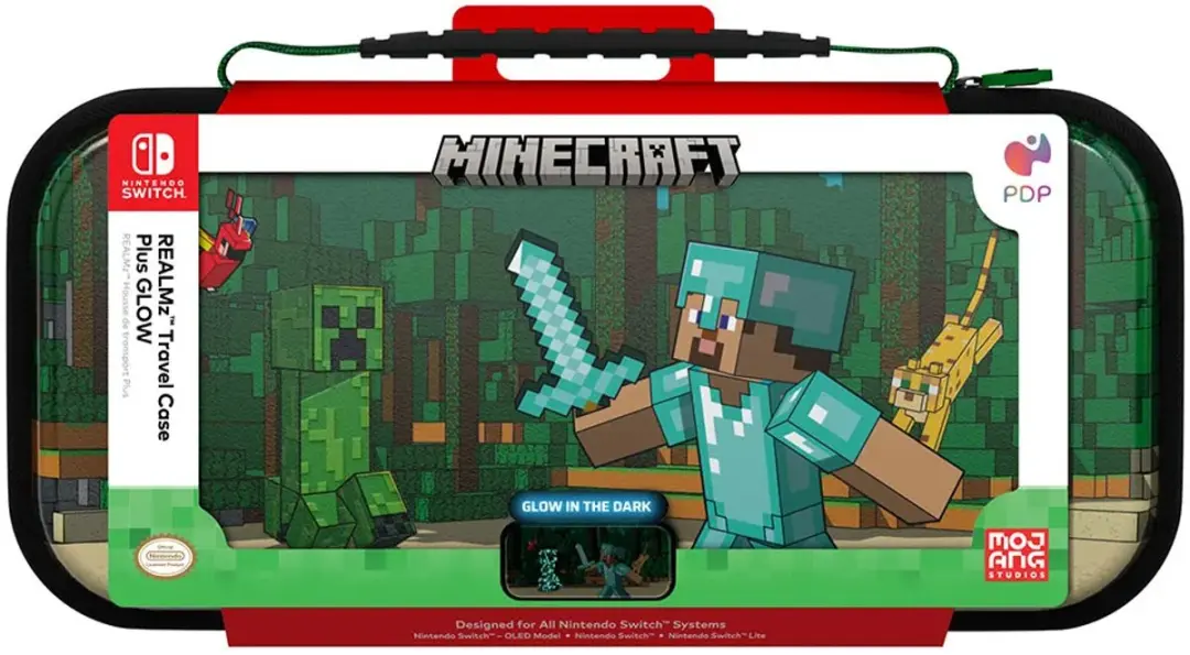 PDP REALMz Travel Case Minecraft Forest Battle Glow in the Dark - Nintendo Switch - 500-245-FSBT