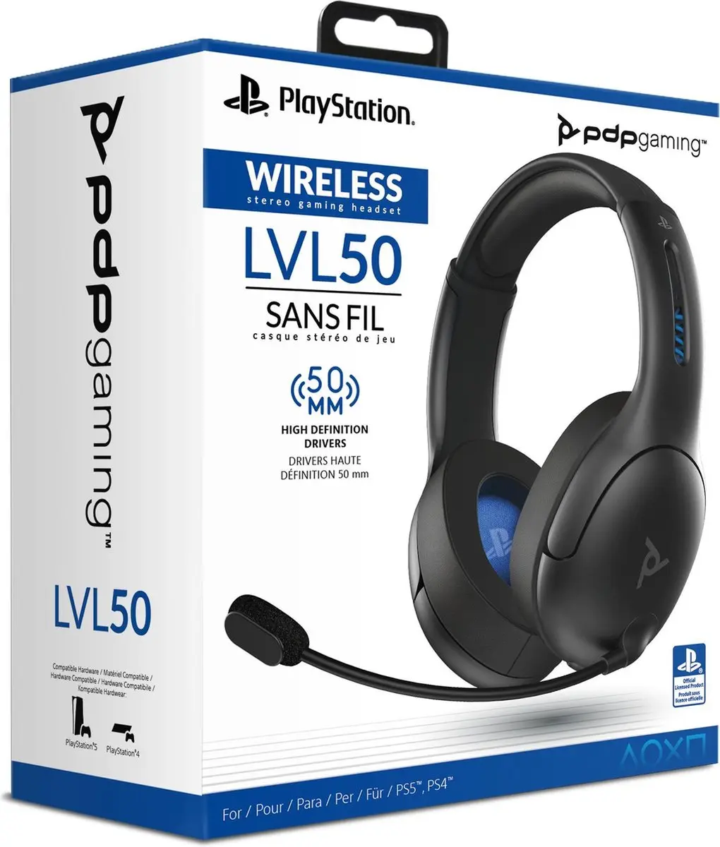 PDP LVL50 Gaming Headset - Draadloos - PS4/PS5 - 50mm - Zwart - afbeelding 6 van 6