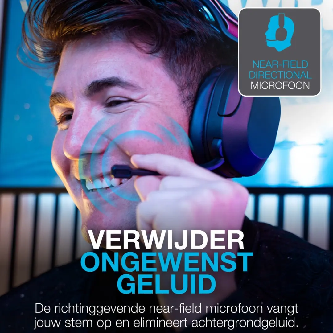 JLab Nightfall IEUGHBNHTFALLRBLK4 Draadloze Gaming Headset - 70 uur - Zwart