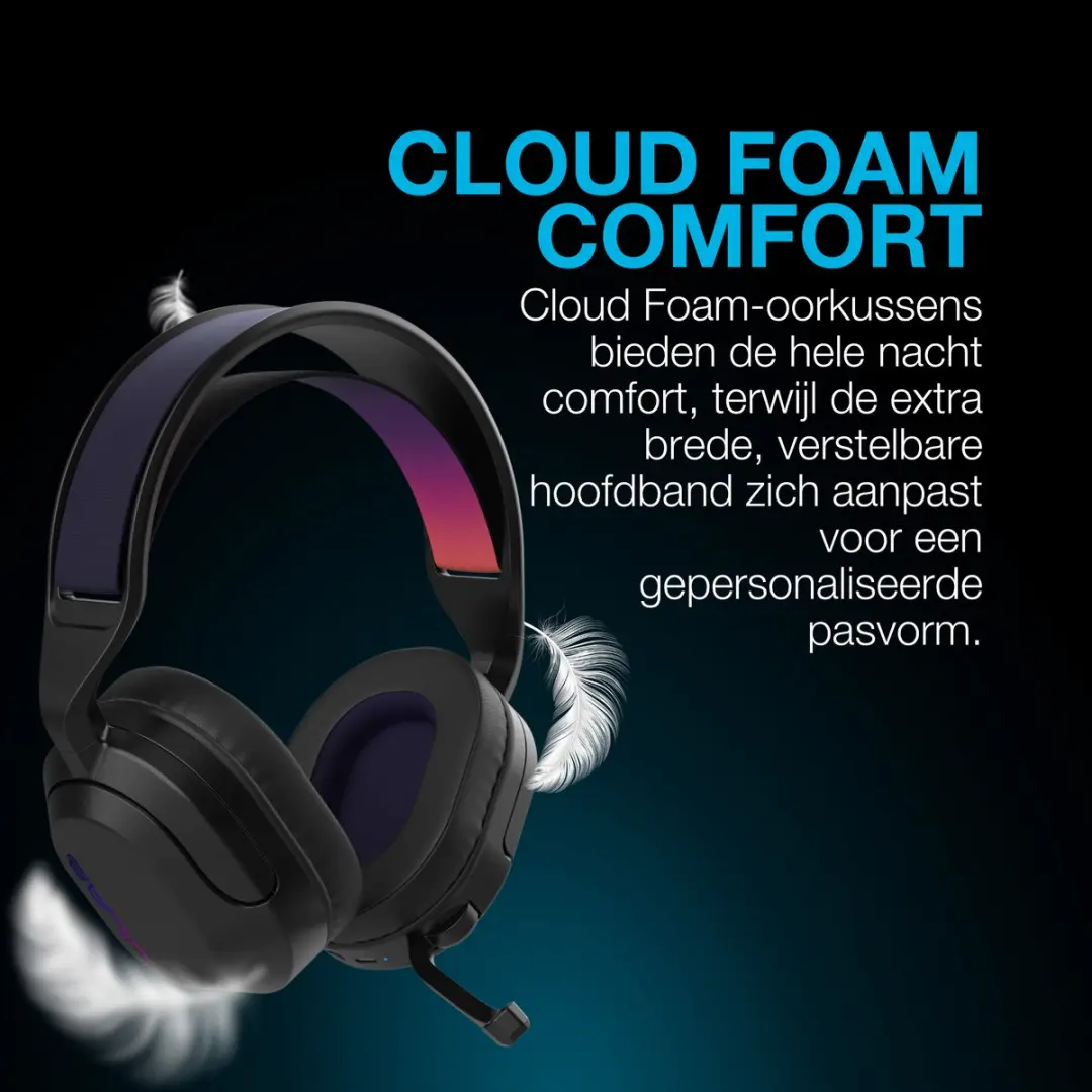 JLab Nightfall IEUGHBNHTFALLRBLK4 Draadloze Gaming Headset - 70 uur - Zwart - afbeelding 6 van 6