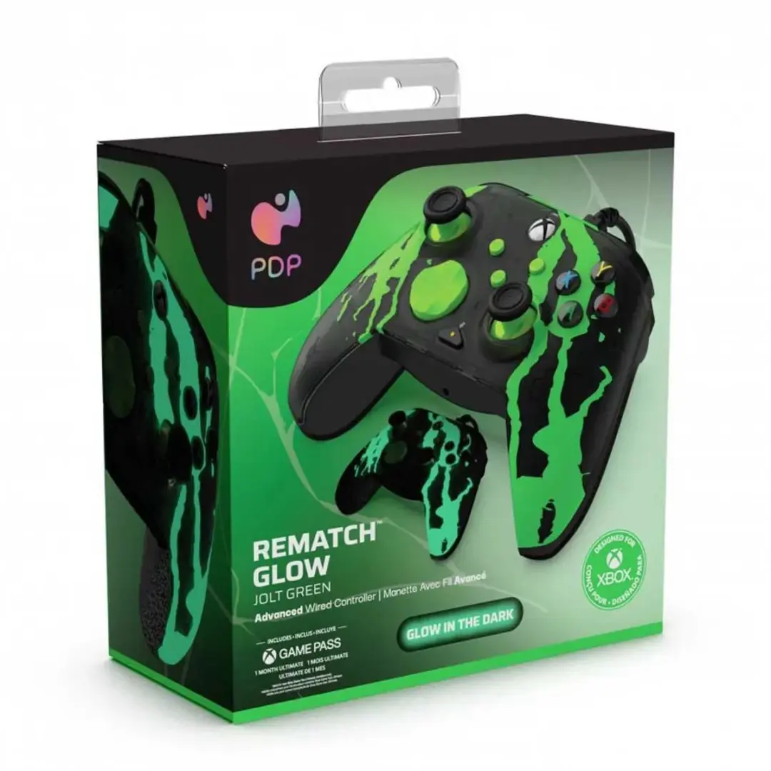 PDP Rematch Glow Gaming Controller Xbox Series X|S - Jolt Green - 049-023-JGR
