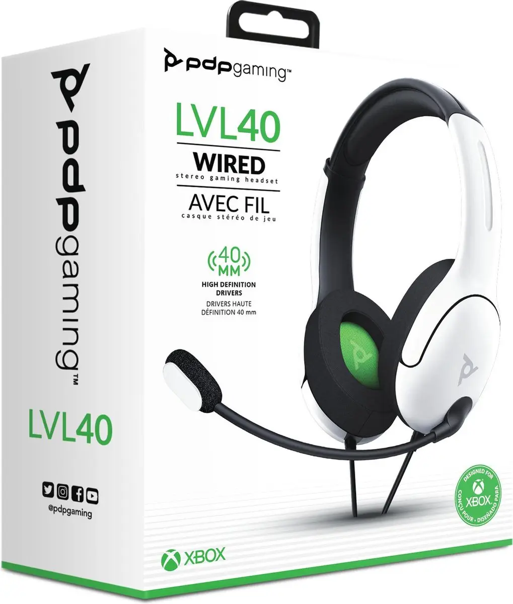 PDP Gaming LVL40 Wired Headset - Wit - Xbox Series X - afbeelding 6 van 6