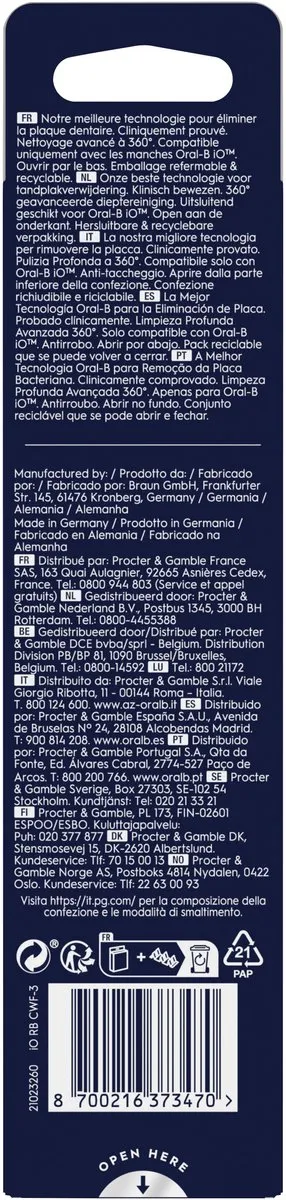 Oral-B IO Ultimate Clean Borstelvervanger - 1 Stuk - Wit