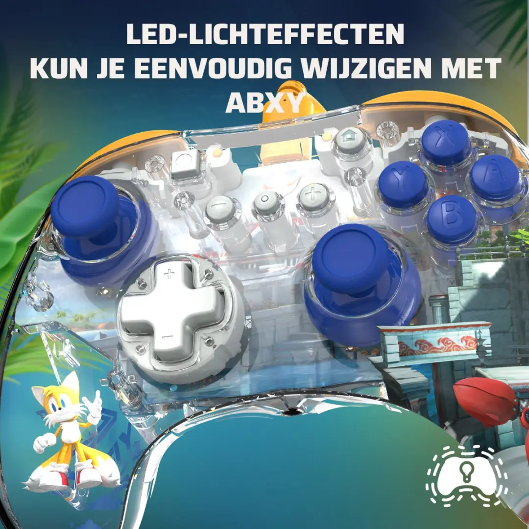 PDP REALMz Controller Tails Seaside Hill Zone - Blauw/Wit/Geel - 19 Knoppen