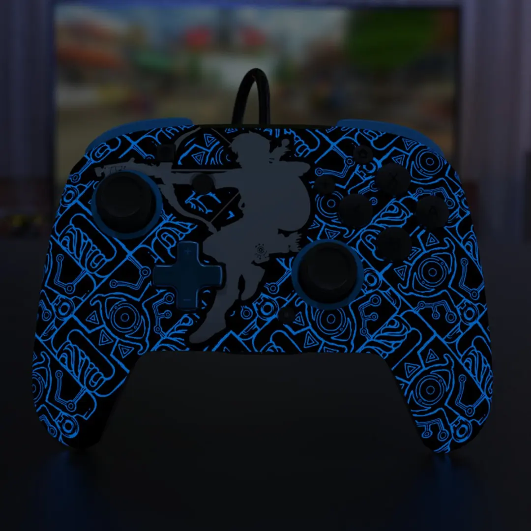 PDP Rematch Glow Gaming Controller 500-134-SKSG - Zelda Sheikah Shoot