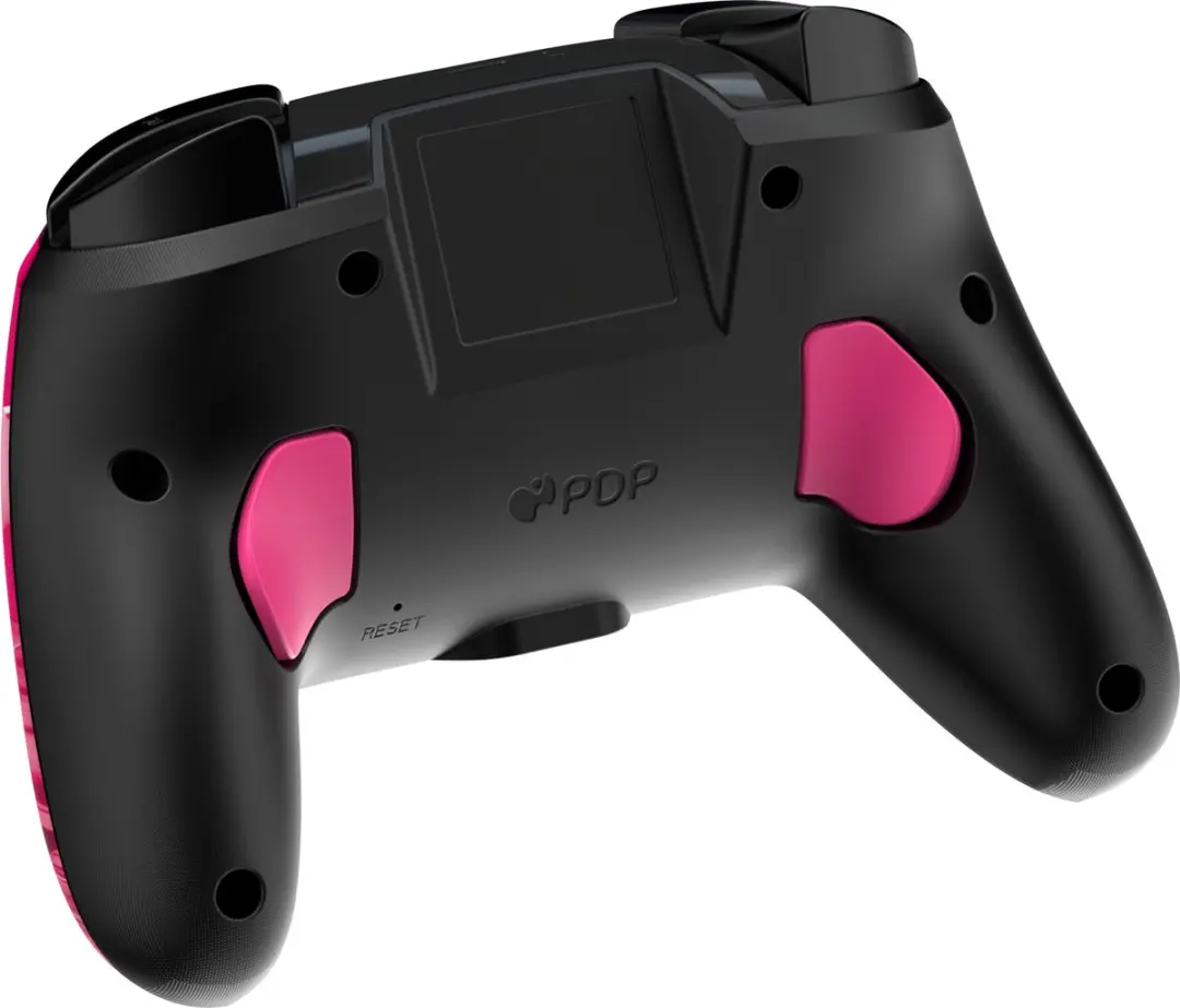 PDP Rematch Glow Draadloze Controller Grand Prix Peach - 21 Knoppen - Zwart/Roze