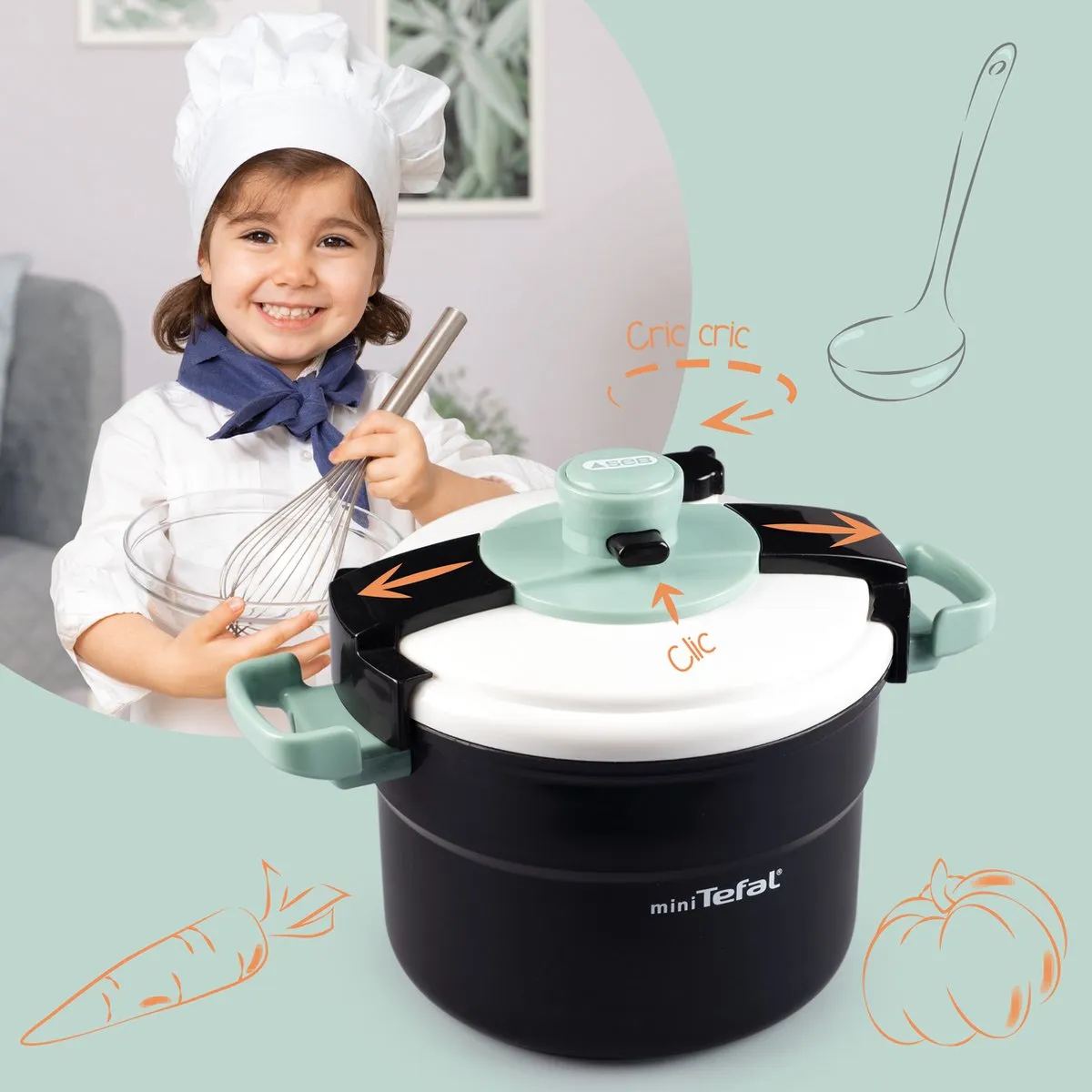 Smoby Tefal Snelkoker Clipso Speelgoedkeukenaccessoireset - Zwart - afbeelding 6 van 6