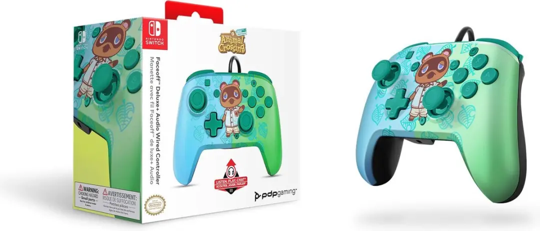 PDP Gaming Faceoff Deluxe+ Controller - Groen