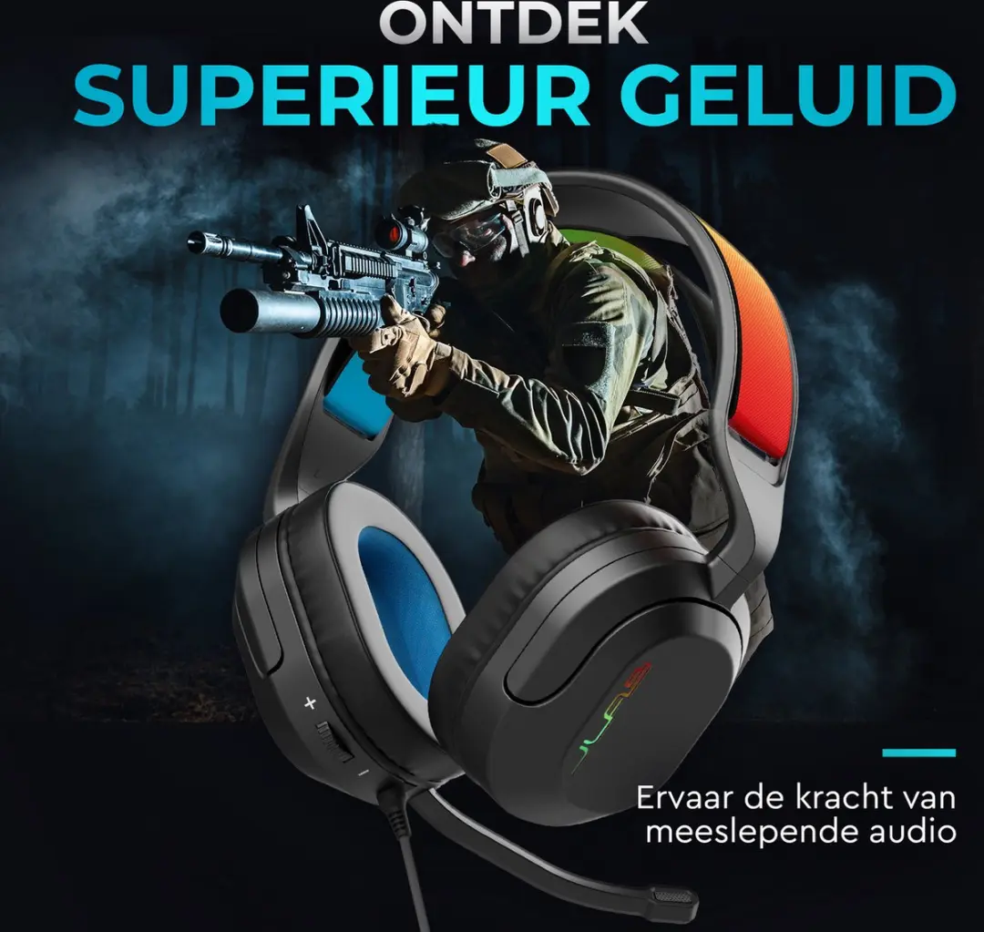 JLab Nightfall IEUGHNHTFALLRBLK4 Gaming Headset - Bedraad - Zwart