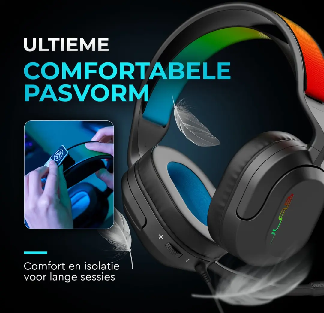JLab Nightfall IEUGHNHTFALLRBLK4 Gaming Headset - Bedraad - Zwart