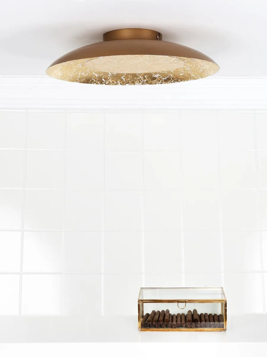 Lucide FOSKAL Plafonnière LED 1x12W 2700K - Ø34,5cm Messing