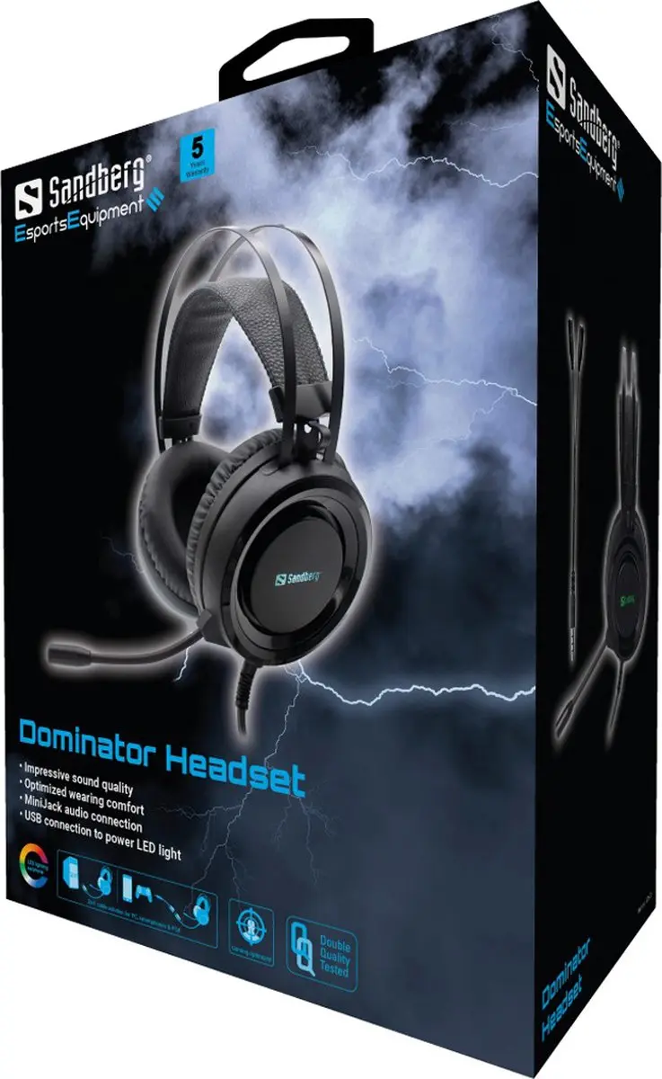 Sandberg Dominator 126-22 Gaming Headset - Bedraad - Zwart - afbeelding 6 van 6