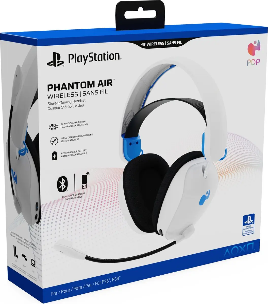 PDP Gaming Phantom Air Headset 50mm - Wit - PS5/PS4