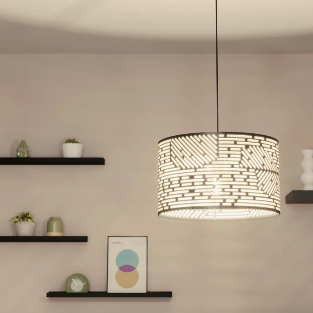 Inspire Hanglamp SLOTS - 1x E27 60W - Ø38cm - Zwart