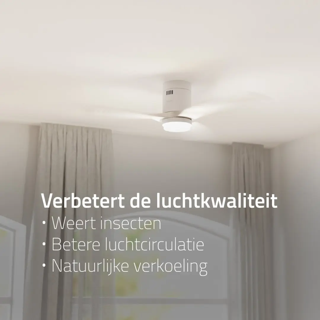 Hombli Slimme Plafondventilator Ø132cm - Wit - 6 standen