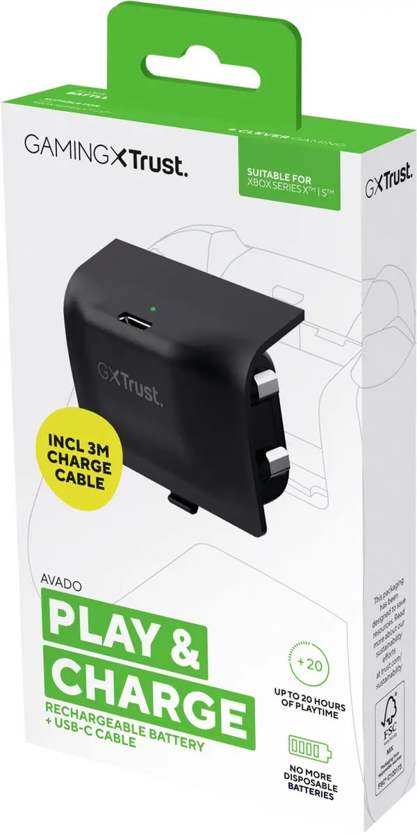 Trust GXT 246 Avado Oplaadstation Xbox Series X|S - Zwart - afbeelding 6 van 6