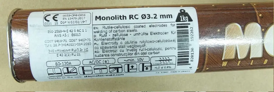 Monolith RC-Serie Rutiel-Cellulose Las Elektroden 3,2mm - 1kg