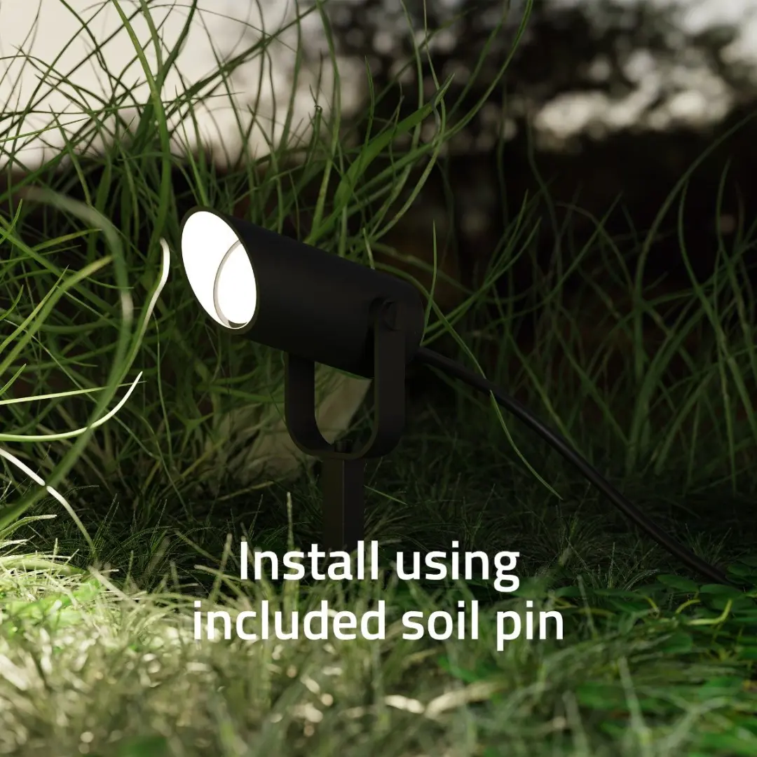 Hombli Slimme Prikspot Starter Kit - 3x LED Tuinspot Wit & Gekleurd Licht - Zwart