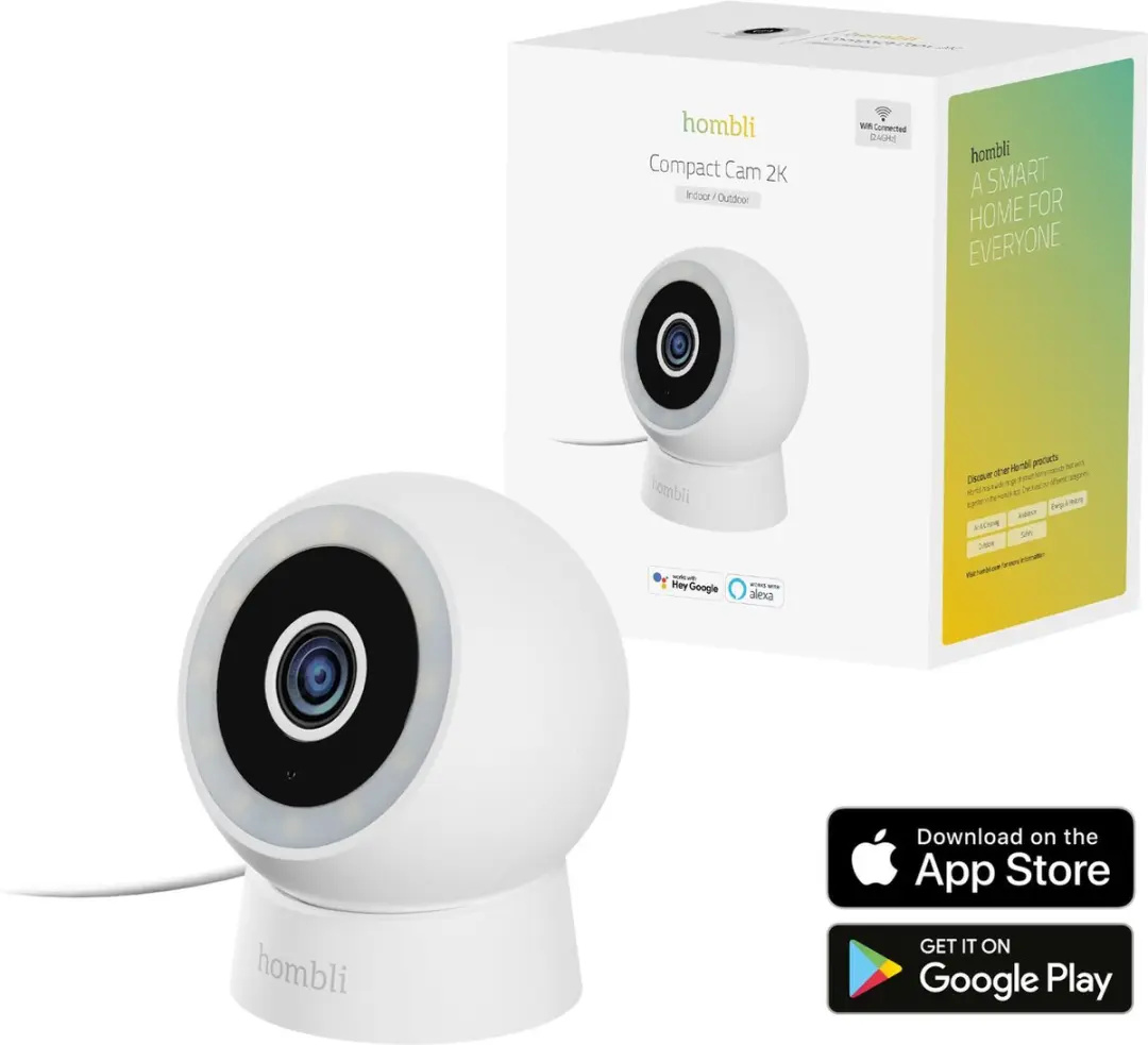 Hombli 2K Compact Cam HBCO-0209 Beveiligingscamera - Nachtzicht Kleur - Wit