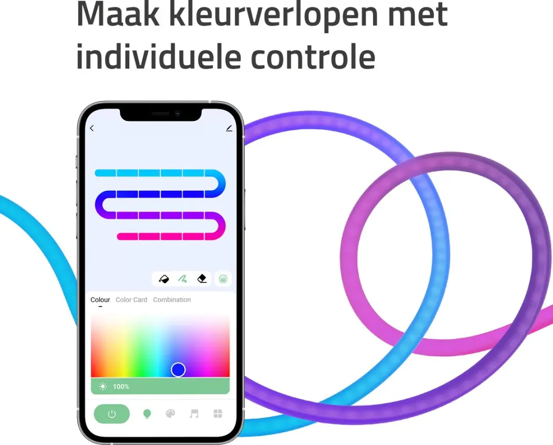 Hombli Slimme Neon Lichtsnoer RGBIC 5m - Zwart