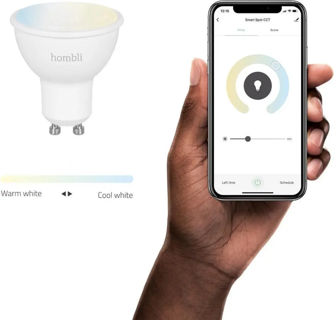 Hombli Smart Spot GU10 Warmwit - 2700K - Zwart
