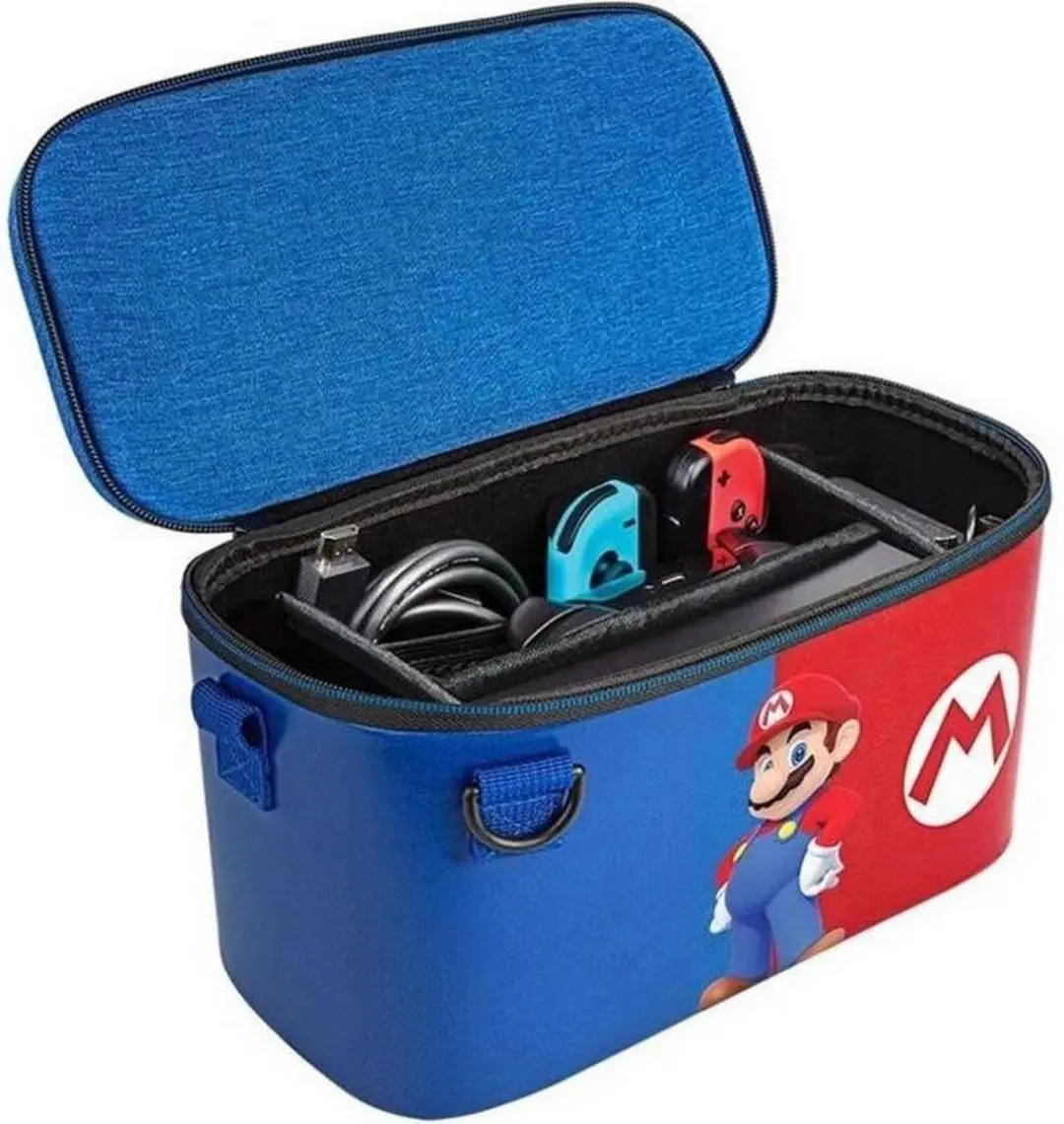 PDP Gaming Pull-N-Go Case Mario Editie - Nintendo Switch - Blauw/Rood