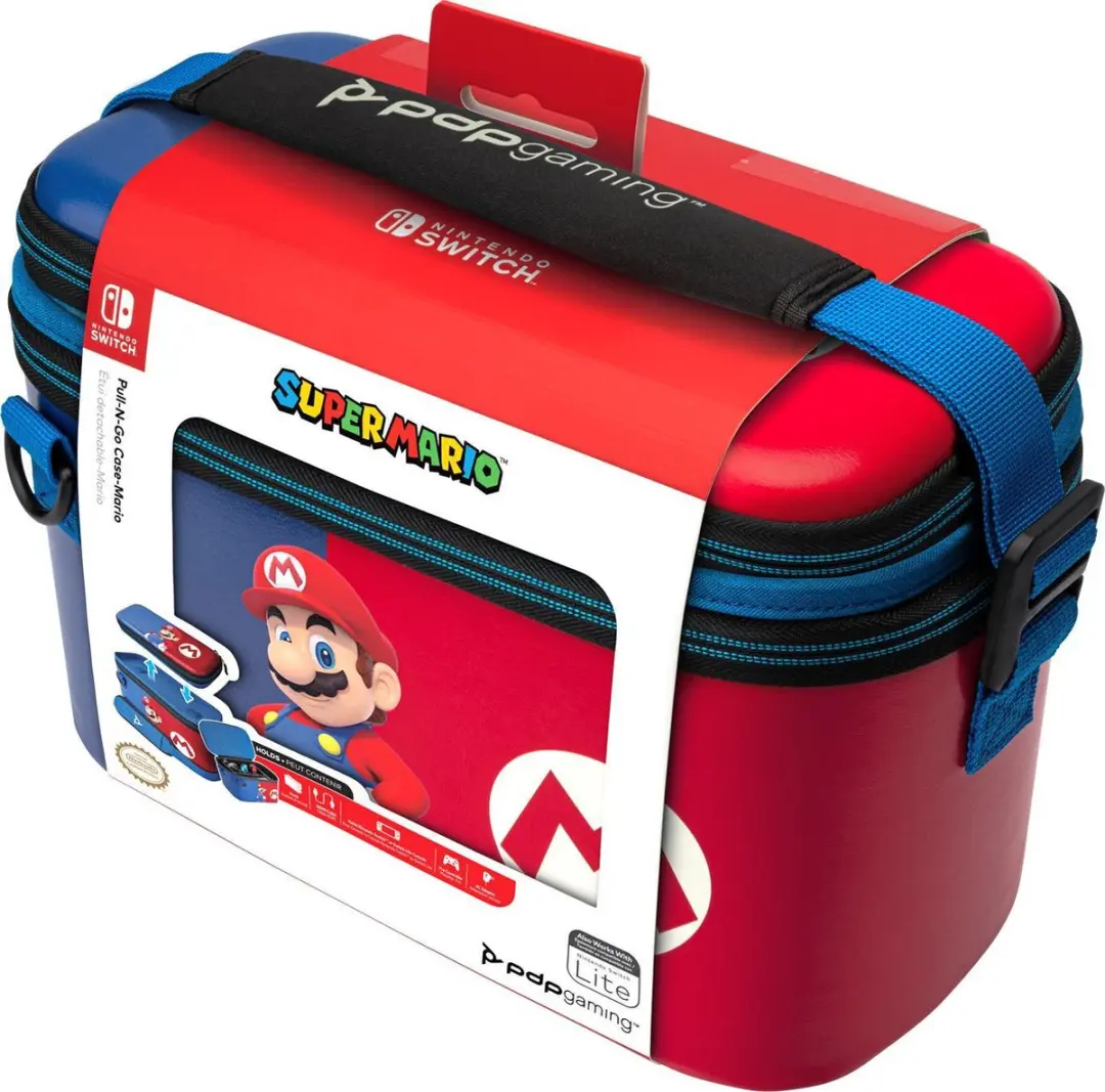 PDP Gaming Pull-N-Go Case Mario Editie - Nintendo Switch - Blauw/Rood - afbeelding 6 van 6