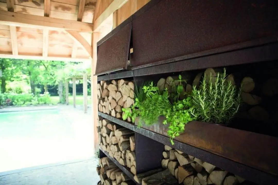Ofyr Wood Storage 300 Staal - Bruin