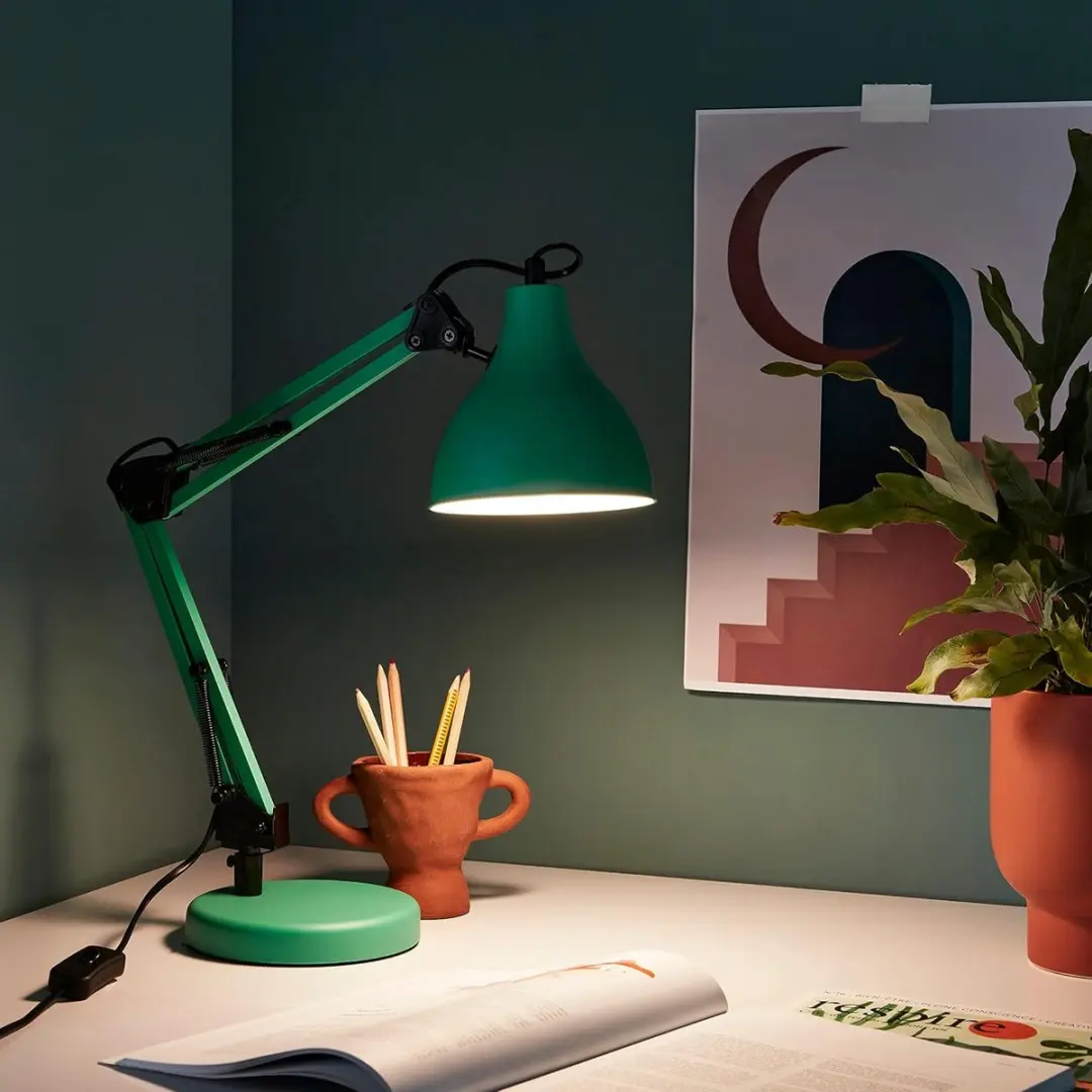 Inspire Ennis Bureaulamp E27 40W - Groen