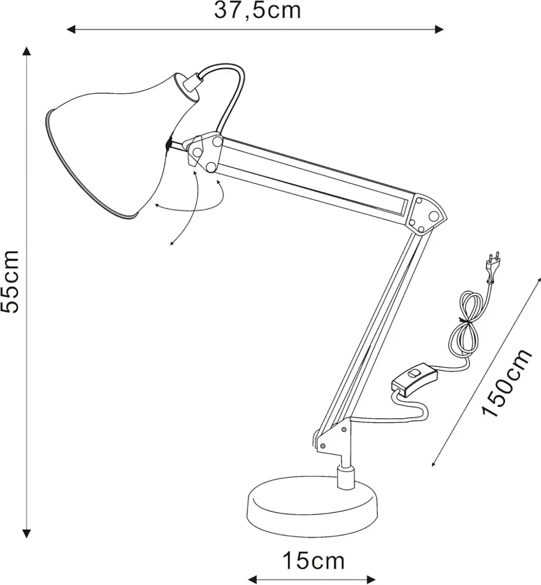 Inspire Ennis Bureaulamp E27 40W - Groen