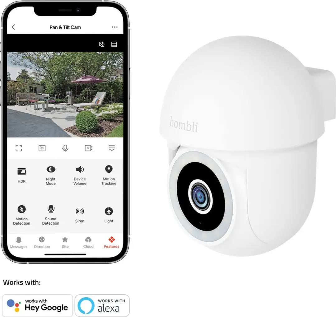 Hombli 2K Pan & Tilt HBPT-0109 Beveiligingscamera - Wit