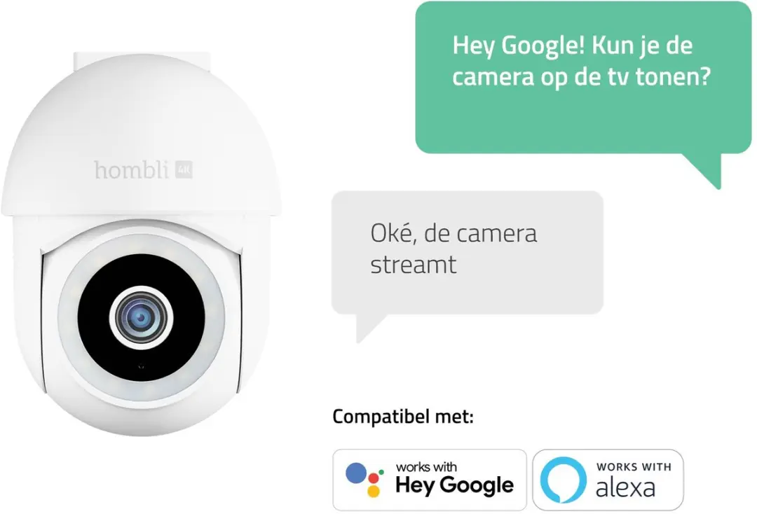 Hombli 4K Pan & Tilt HBPT-0209 Beveiligingscamera - Wit - afbeelding 6 van 6